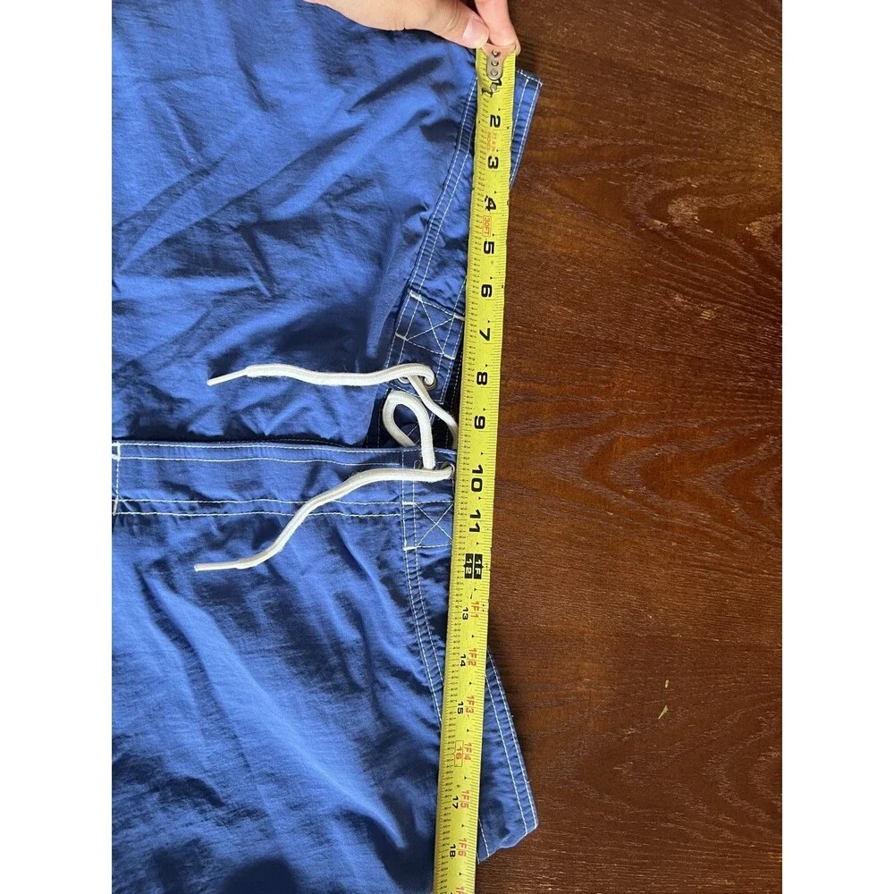 Vintage Mens Ralph Lauren Polo Swim Suit Trunks XL Blue Board Beach Velcro Short